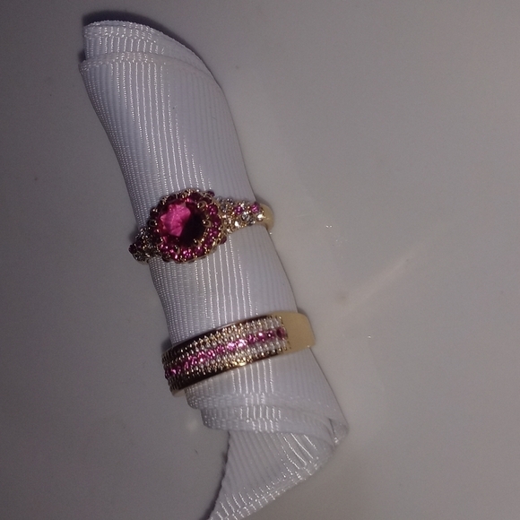 Sapphire rings size 10 (lab created) set - Picture 6 of 7